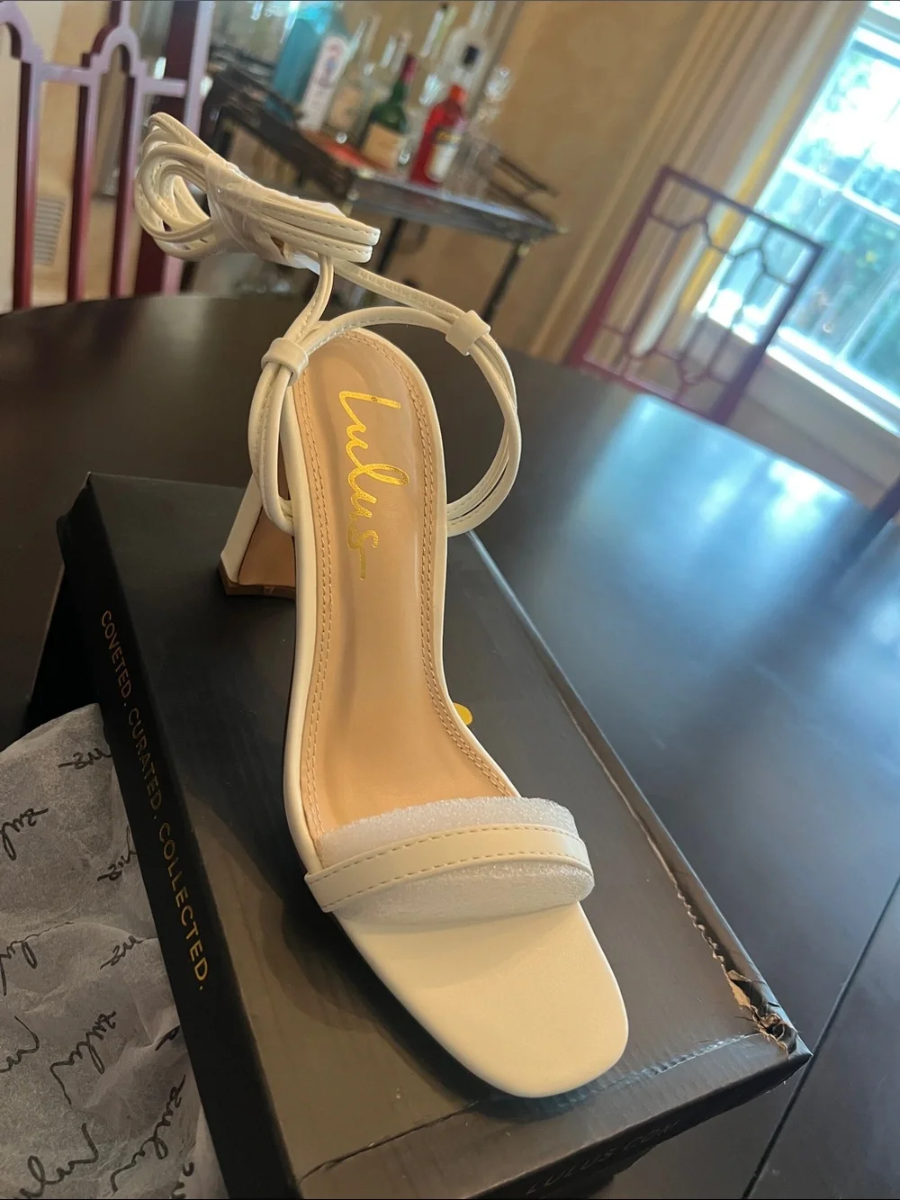 Lulu women’s Xylia White lace up sandals